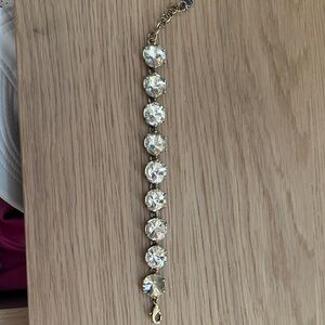 Stella & Dot Gold Bracelet with Clear Stones